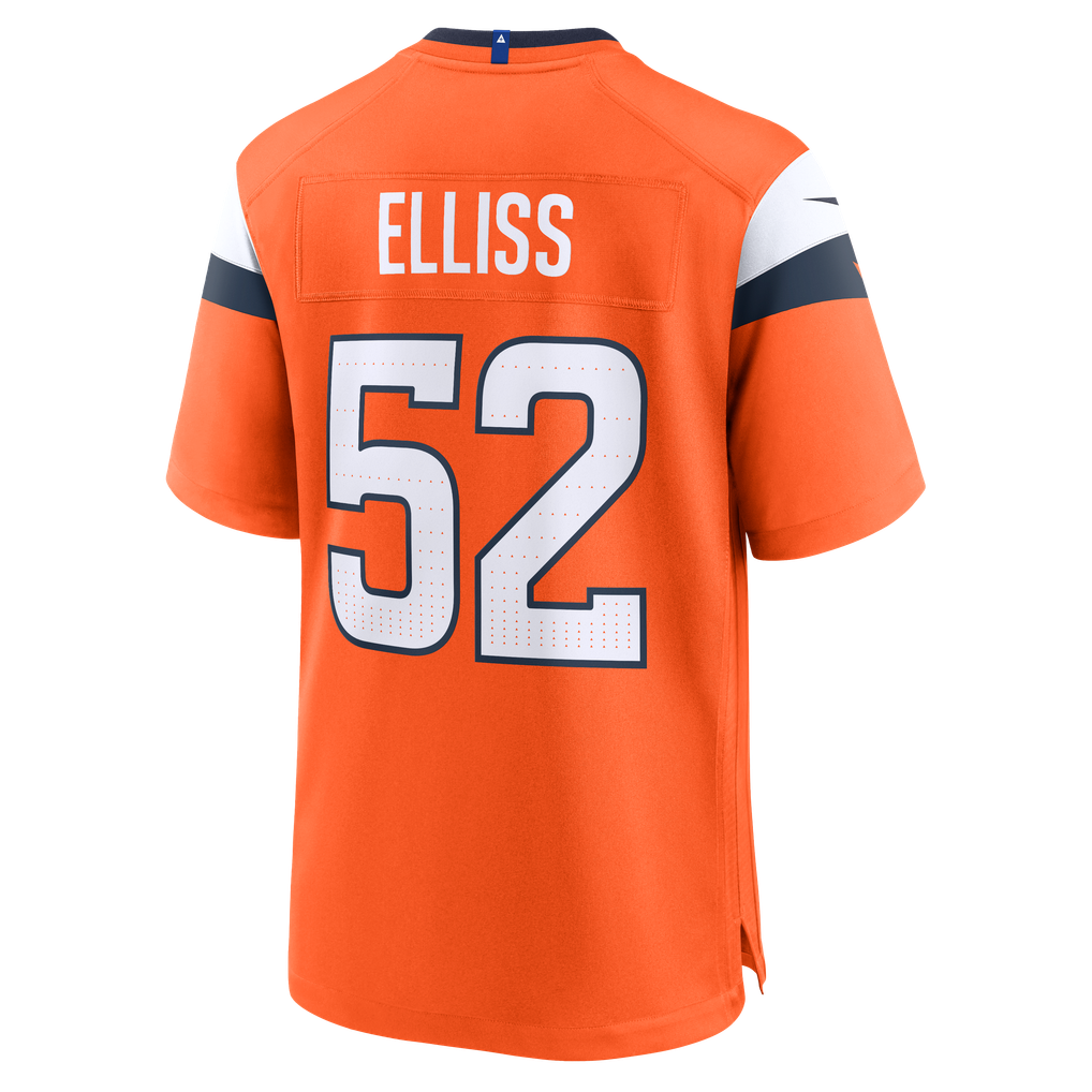 Men's Denver Broncos Jonah Elliss Nike  Orange Team Game Jersey - Image 4
