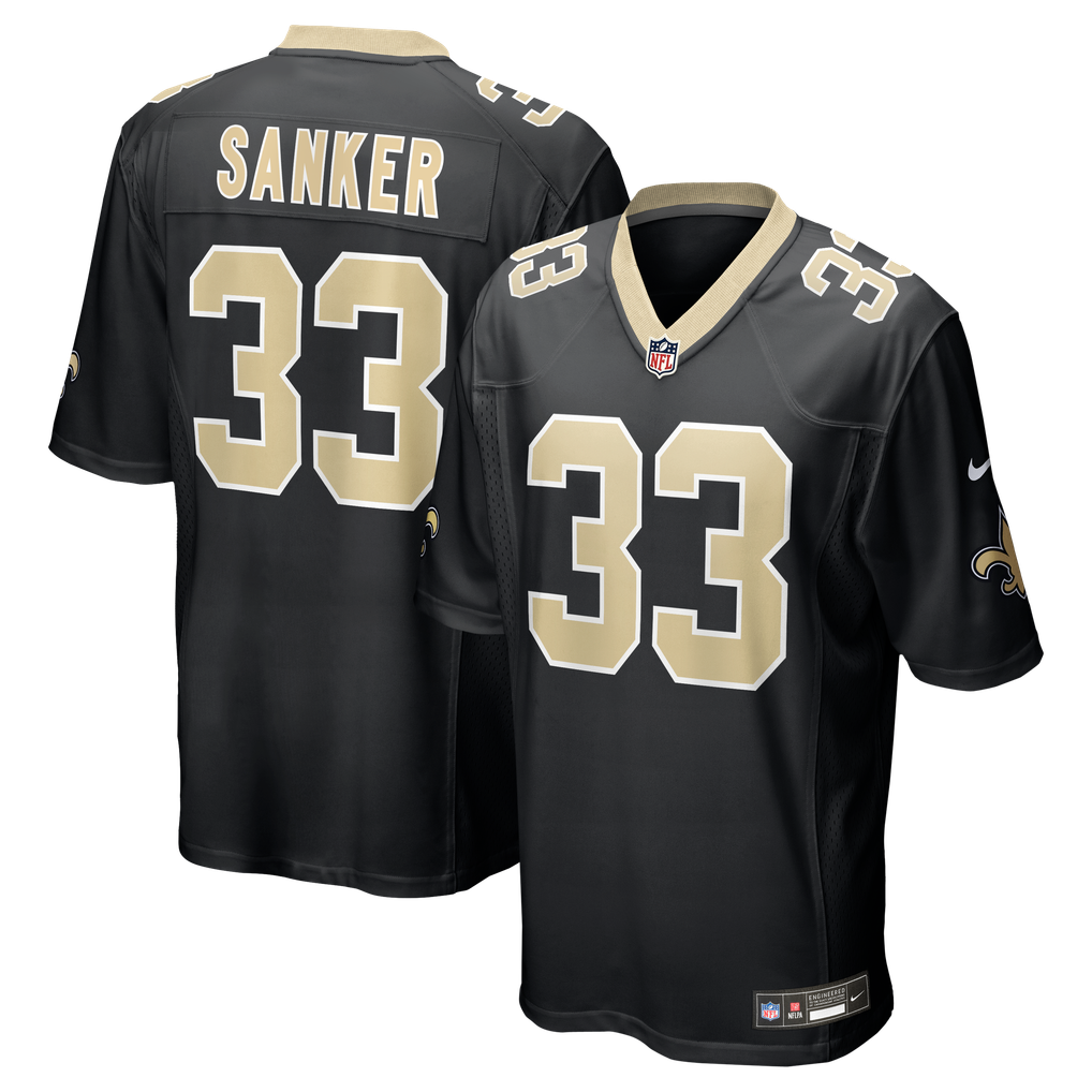 Men's New Orleans Saints Jonas Sanker Nike  Black Team Game Jersey - Image 2