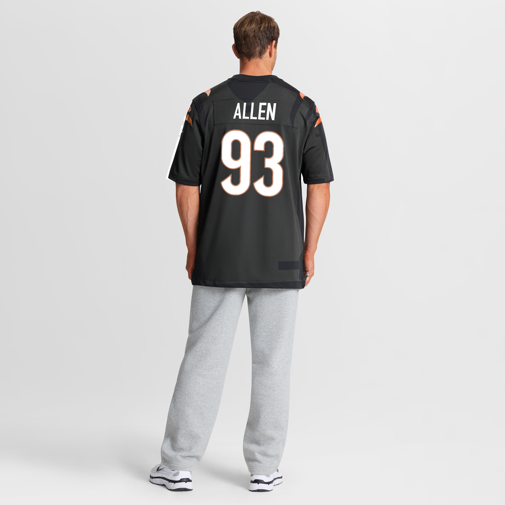 Men's Cincinnati Bengals Jonathan Allen Nike Black Team Game Jersey - Image 6