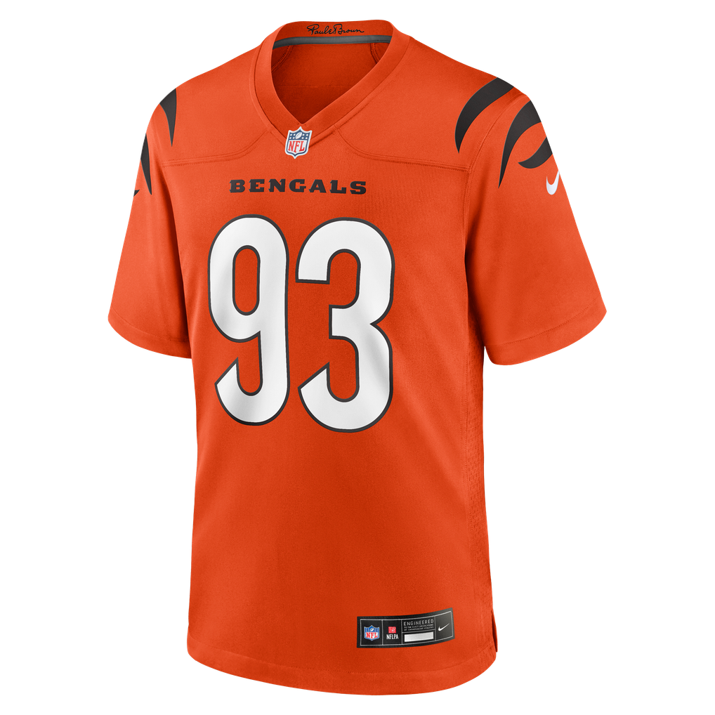 Men's Cincinnati Bengals Jonathan Allen Nike Orange Alternate Game Jersey - Image 3