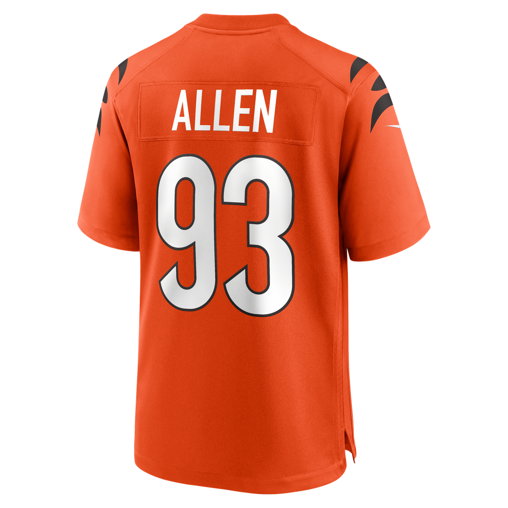 Men's Cincinnati Bengals Jonathan Allen Nike Orange Alternate Game Jersey - Image 4