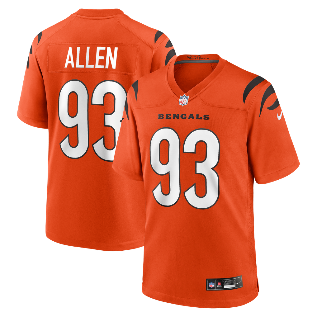Men's Cincinnati Bengals Jonathan Allen Nike Orange Alternate Game Jersey - Image 1
