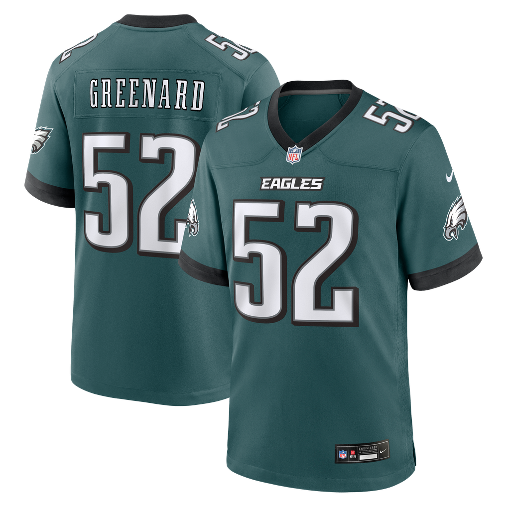 Men's Philadelphia Eagles Jonathan Greenard Nike Midnight Green Game Jersey - Image 2