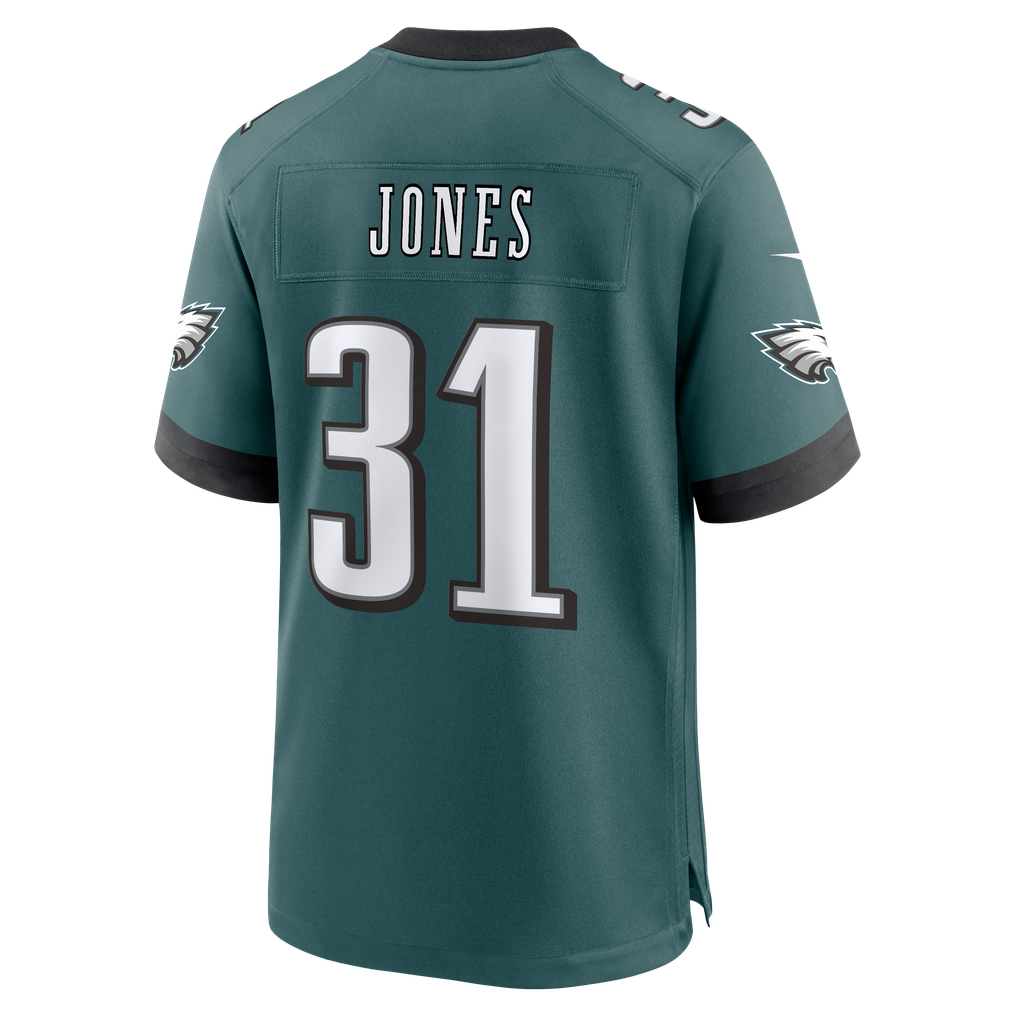 Men's Philadelphia Eagles Jonathan Jones Nike Midnight Green Team Game Jersey - Image 4
