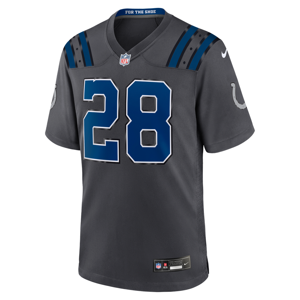 Men's Indianapolis Colts Jonathan Taylor Nike Anthracite 2026 Rivalries Collection Game Jersey - Image 3