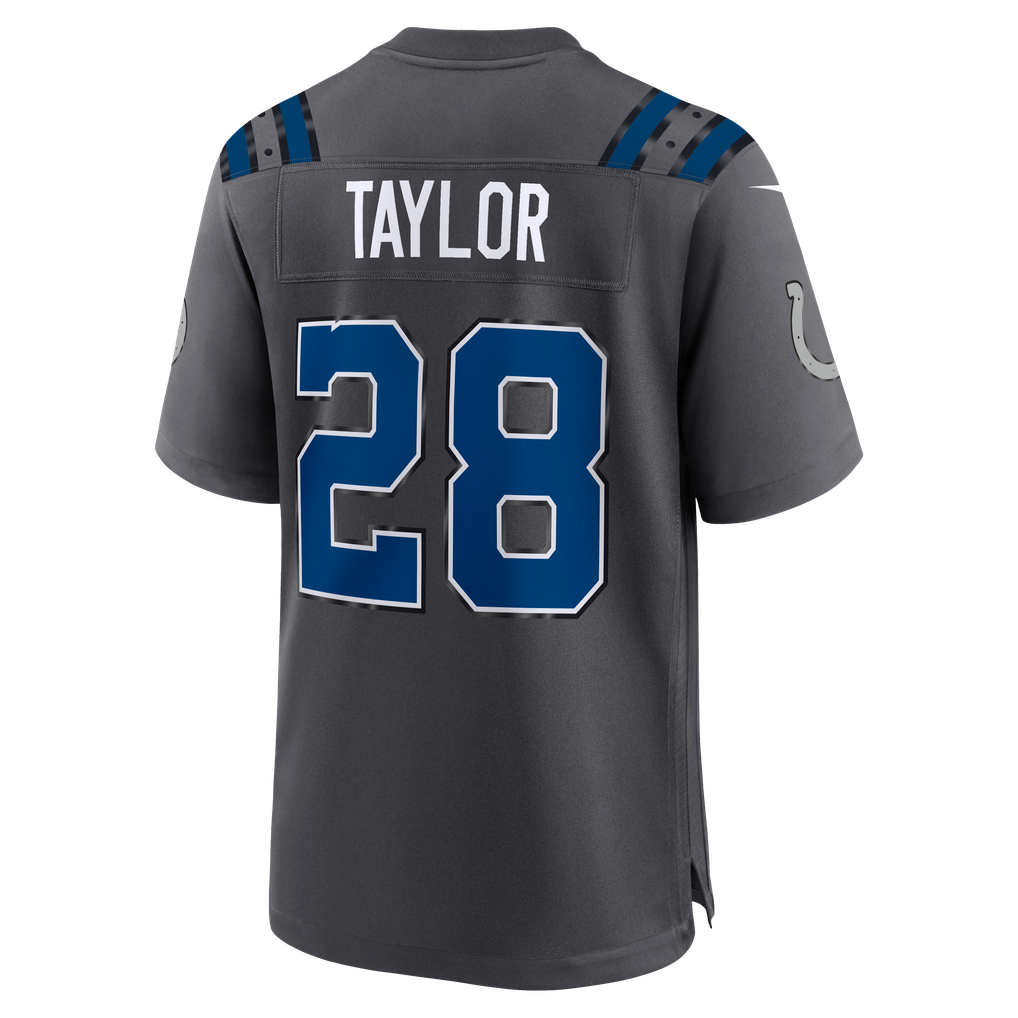 Men's Indianapolis Colts Jonathan Taylor Nike Anthracite 2026 Rivalries Collection Game Jersey - Image 4