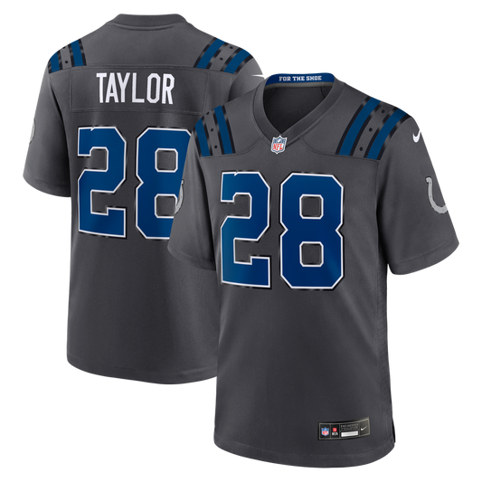 Men's Indianapolis Colts Jonathan Taylor Nike Anthracite 2026 Rivalries Collection Game Jersey - Image 1