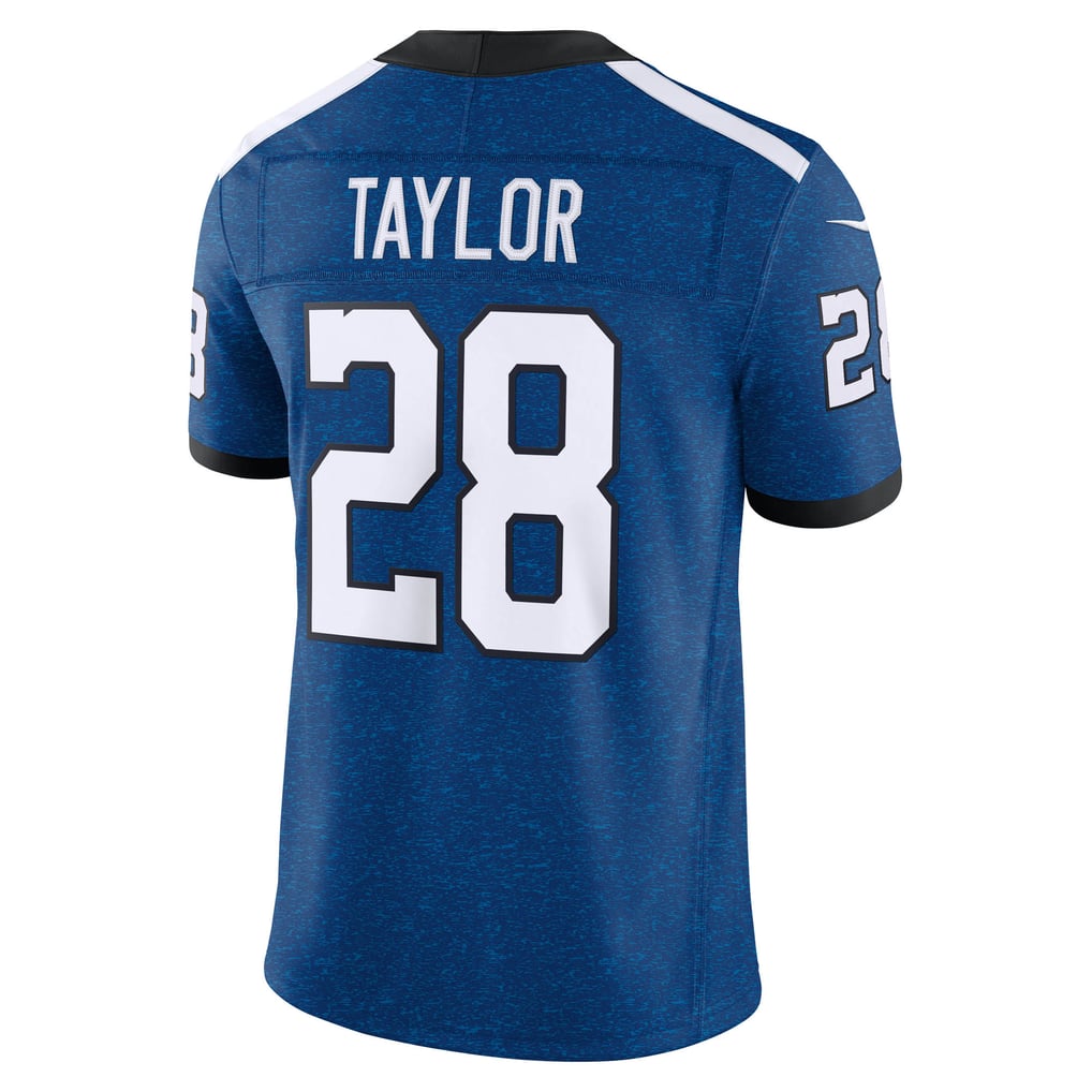 Men's Indianapolis Colts Jonathan Taylor Nike Royal Alternate Indiana Nights Vapor F.U.S.E. Stitched Limited Jersey - Image 4