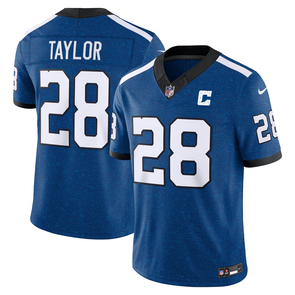 Men's Indianapolis Colts Jonathan Taylor Nike Royal Alternate Indiana Nights Vapor F.U.S.E. Stitched Limited Jersey - Image 1