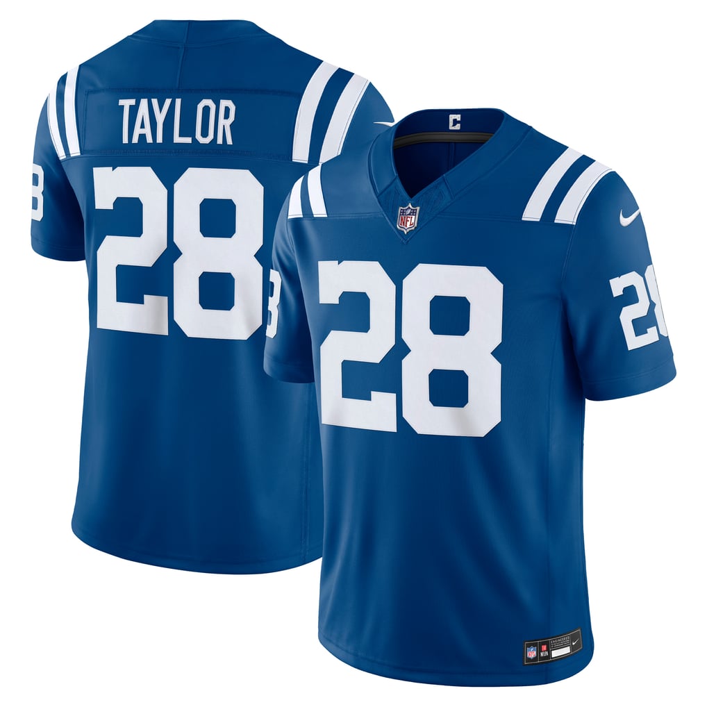Men's Indianapolis Colts Jonathan Taylor Nike Royal Team Vapor F.U.S.E. Stitched Limited Jersey - Image 2