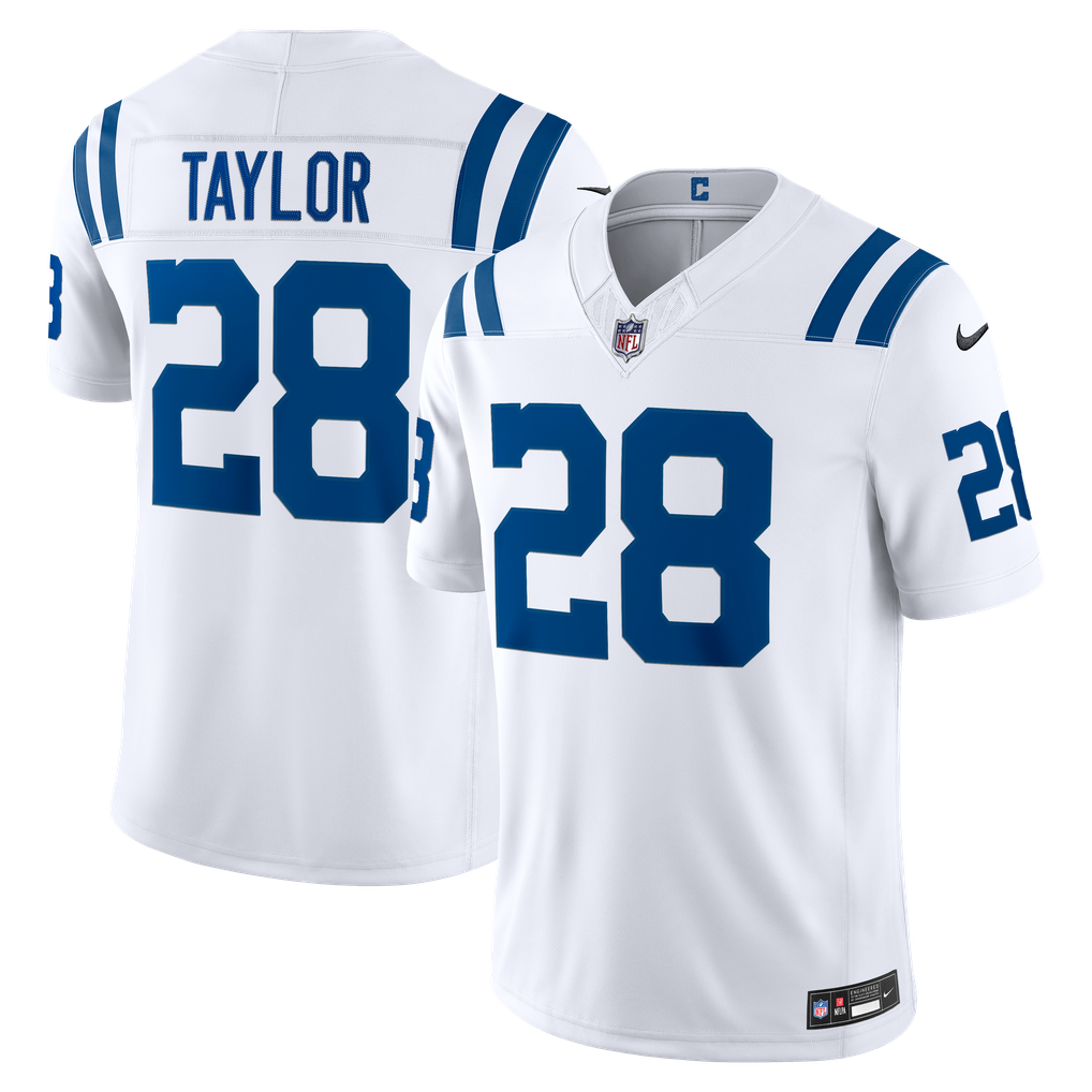 Men's Indianapolis Colts Jonathan Taylor Nike White Vapor F.U.S.E. Stitched Limited Jersey - Image 1
