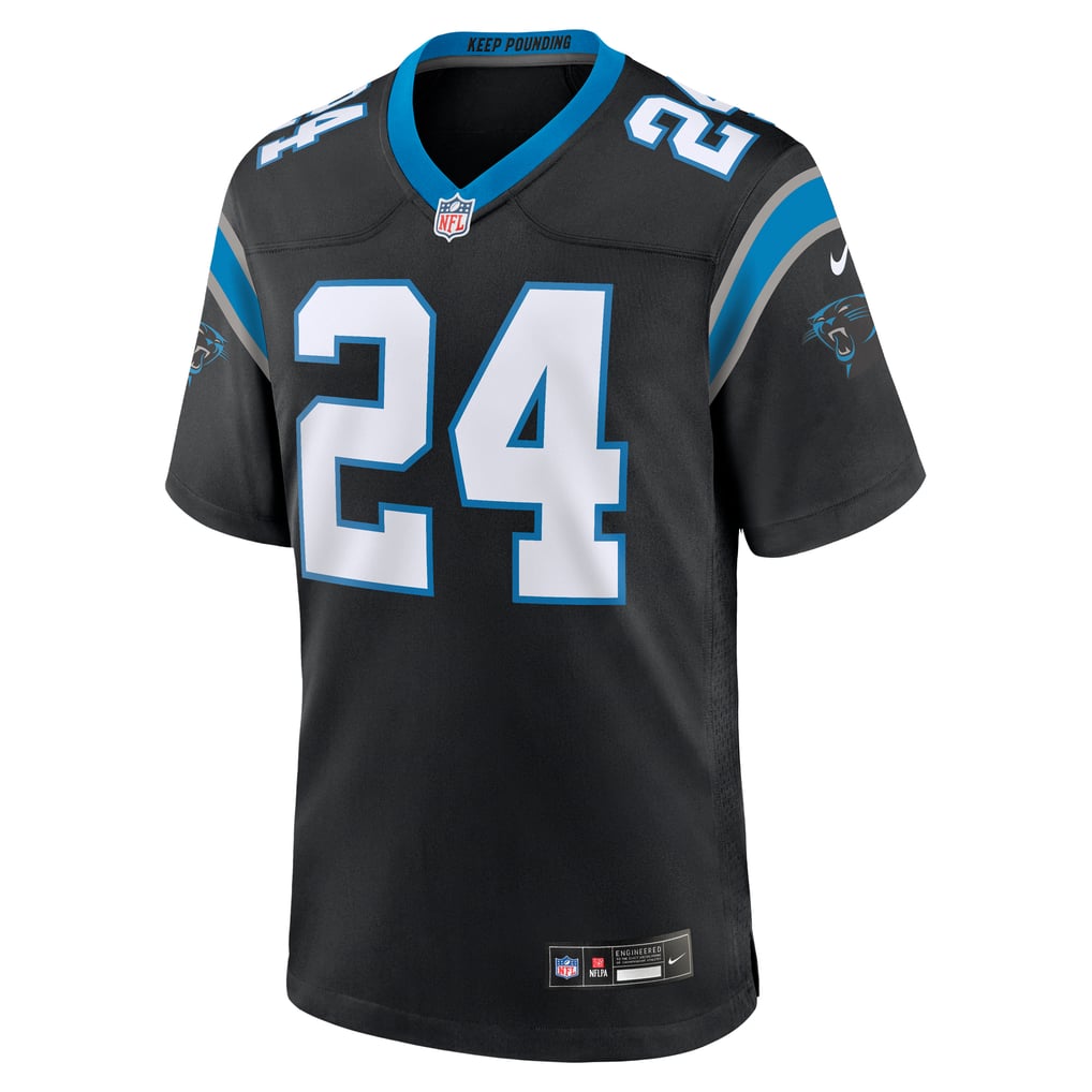 Men's Carolina Panthers Jonathon Brooks Nike Black Game Jersey - Image 3