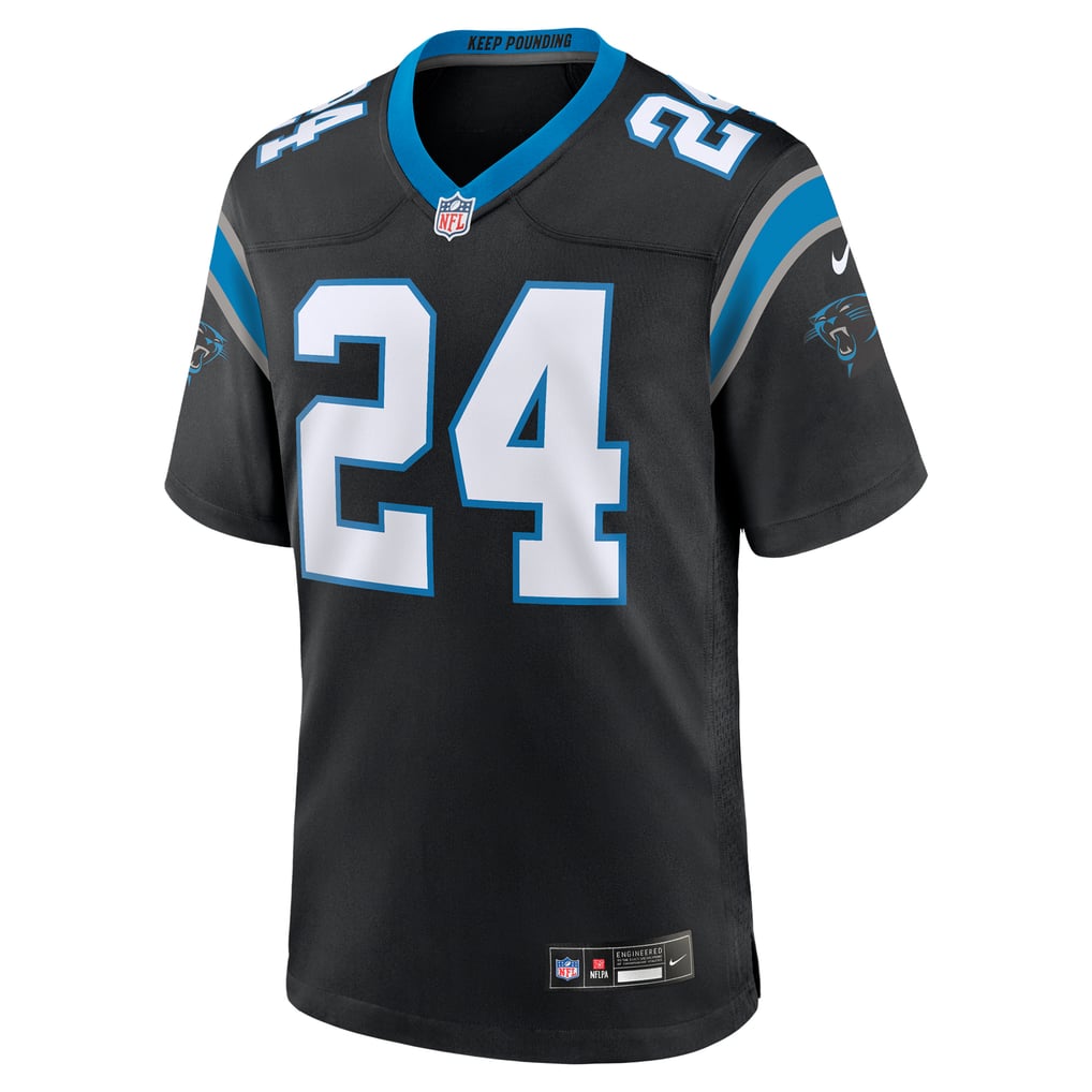 Men's Carolina Panthers Jonathon Brooks Nike Black Game Jersey - Image 3