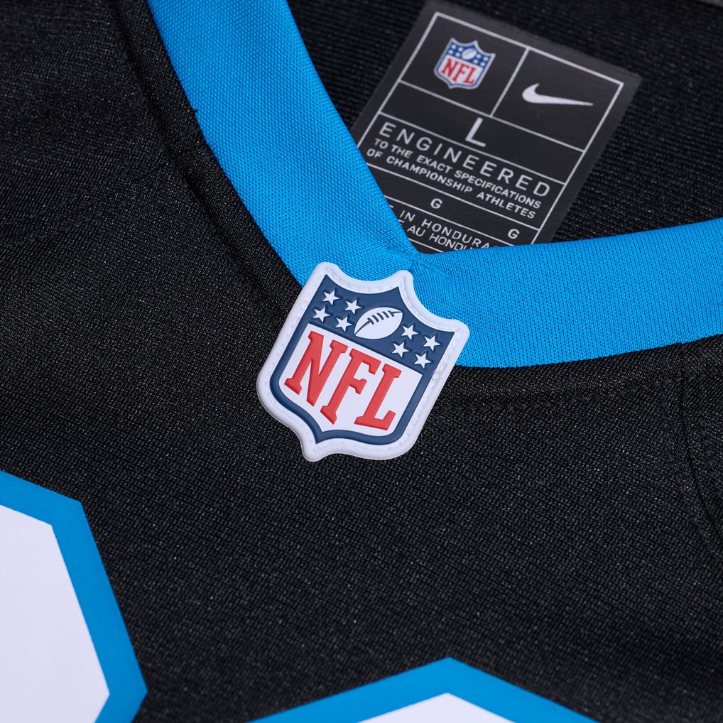 Men's Carolina Panthers Jonathon Brooks Nike Black Game Jersey - Image 5