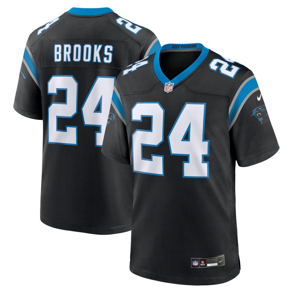 Men's Carolina Panthers Jonathon Brooks Nike Black Game Jersey - Image 1