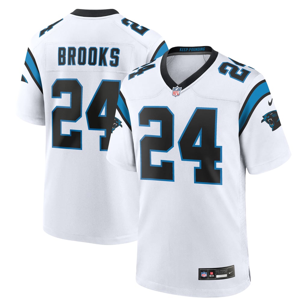 Men's Carolina Panthers Jonathon Brooks Nike White Game Jersey - Image 2