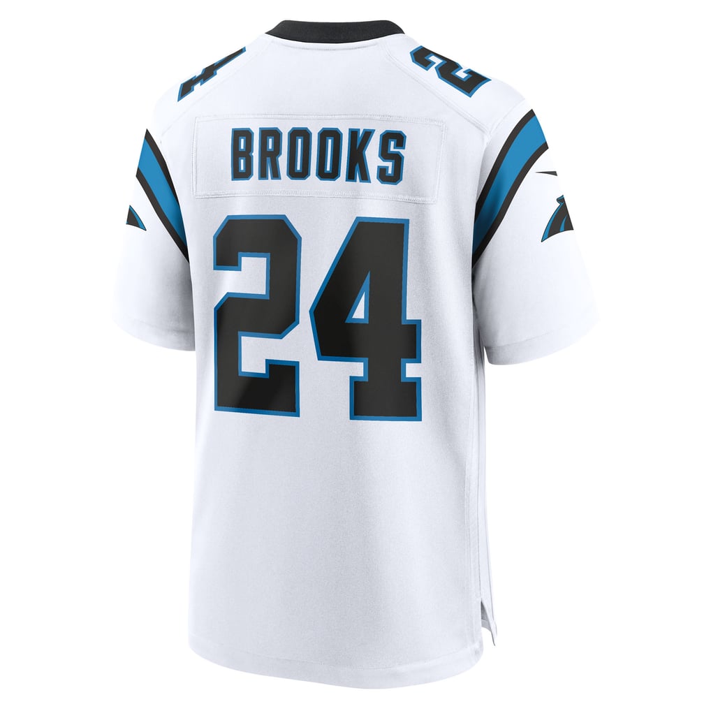 Men's Carolina Panthers Jonathon Brooks Nike White Game Jersey - Image 4