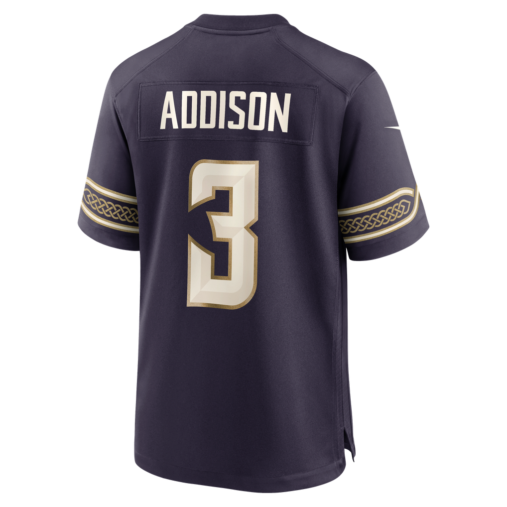 Men's Minnesota Vikings Jordan Addison Nike Purple 2026 Rivalries Collection Game Jersey - Image 4