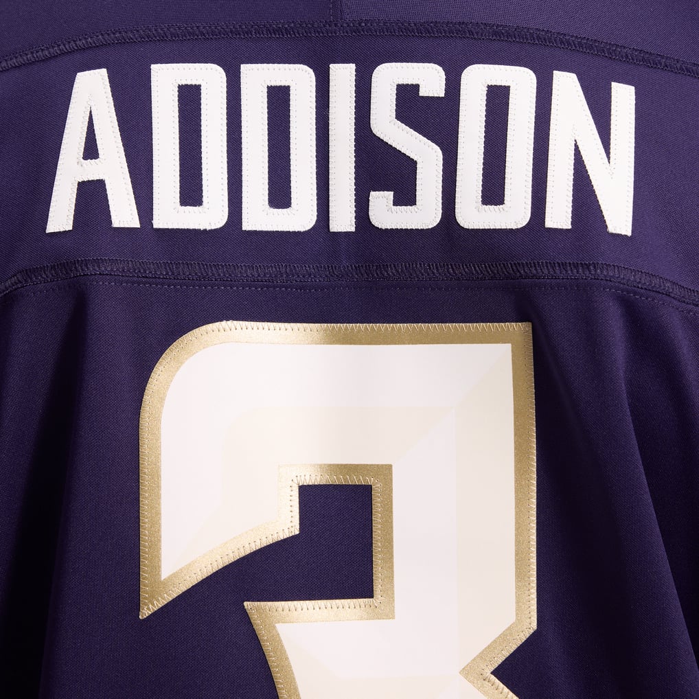 Men's Minnesota Vikings Jordan Addison Nike Purple 2026 Rivalries Collection Stitched Limited Jersey - Image 20