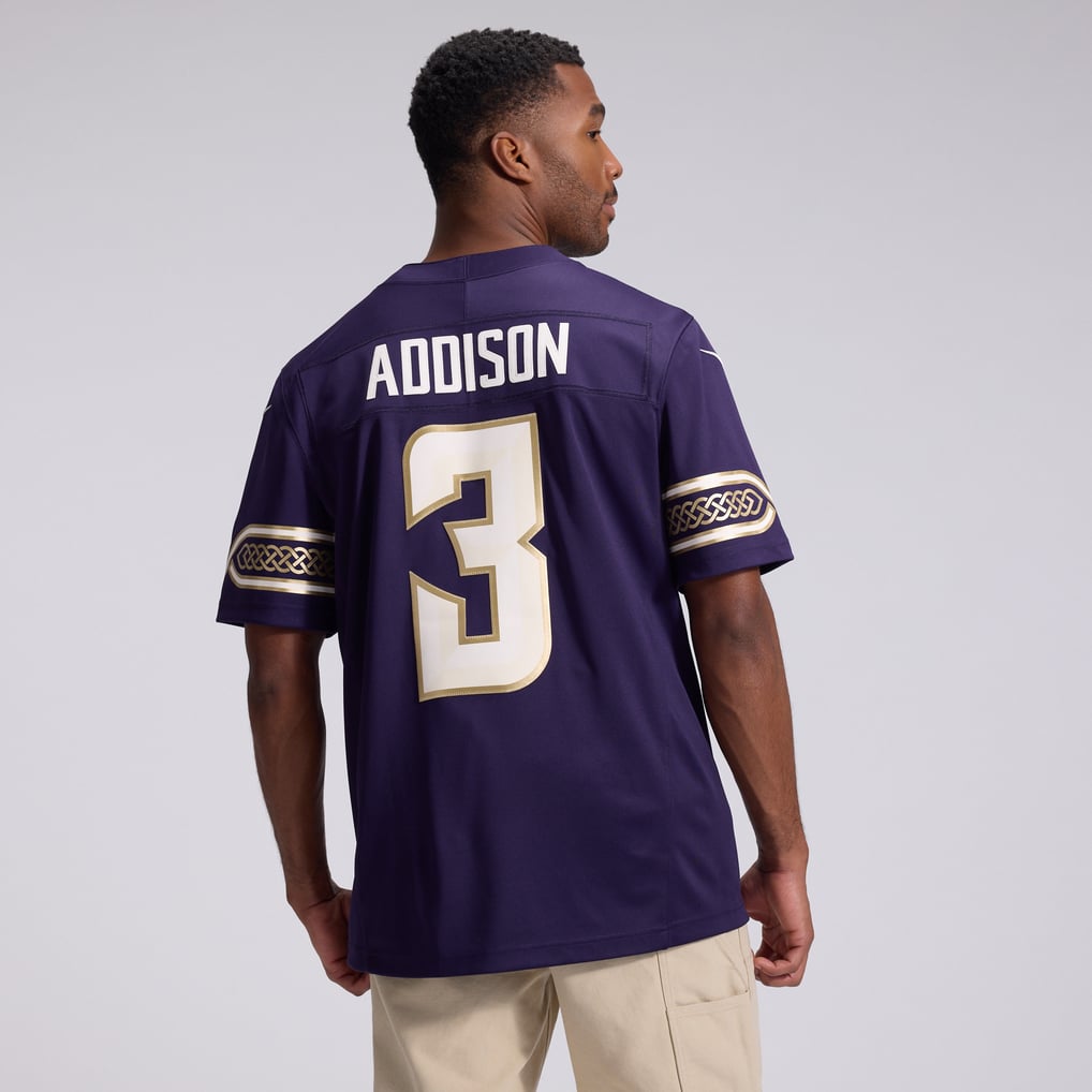 Men's Minnesota Vikings Jordan Addison Nike Purple 2026 Rivalries Collection Stitched Limited Jersey - Image 4