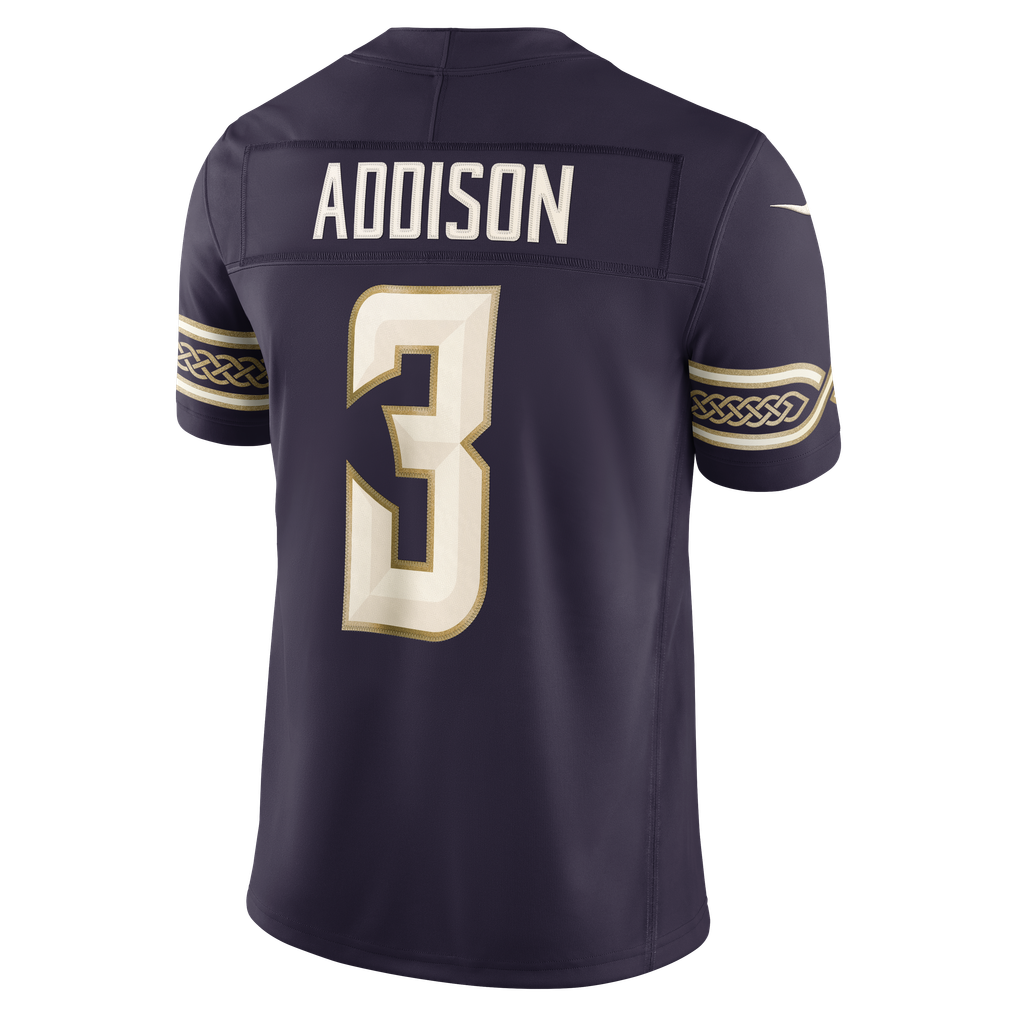 Men's Minnesota Vikings Jordan Addison Nike Purple 2026 Rivalries Collection Stitched Limited Jersey - Image 8