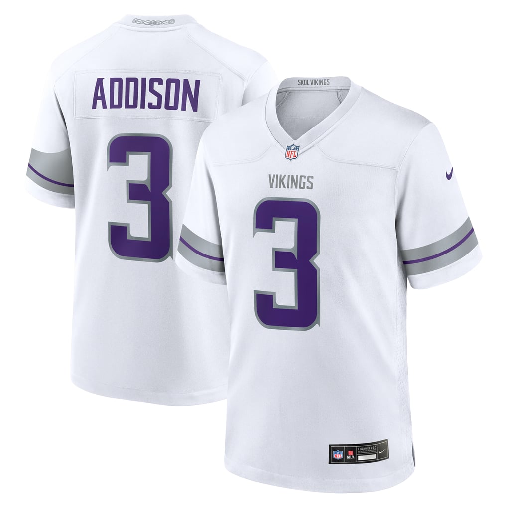 Men's Minnesota Vikings Jordan Addison Nike White Alternate Game Player Jersey - Image 2
