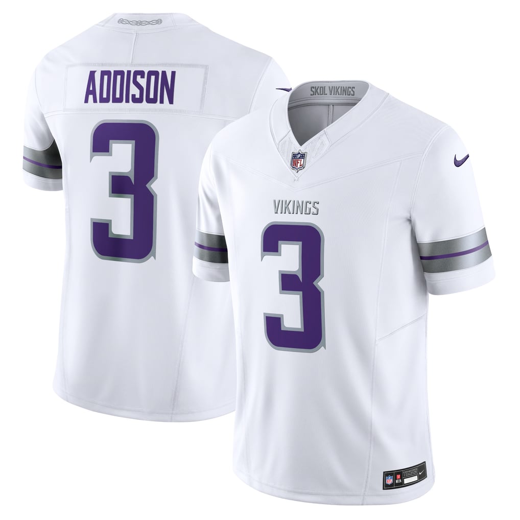 Men's Minnesota Vikings Jordan Addison Nike White Alternate Vapor F.U.S.E. Limited Jersey - Image 2