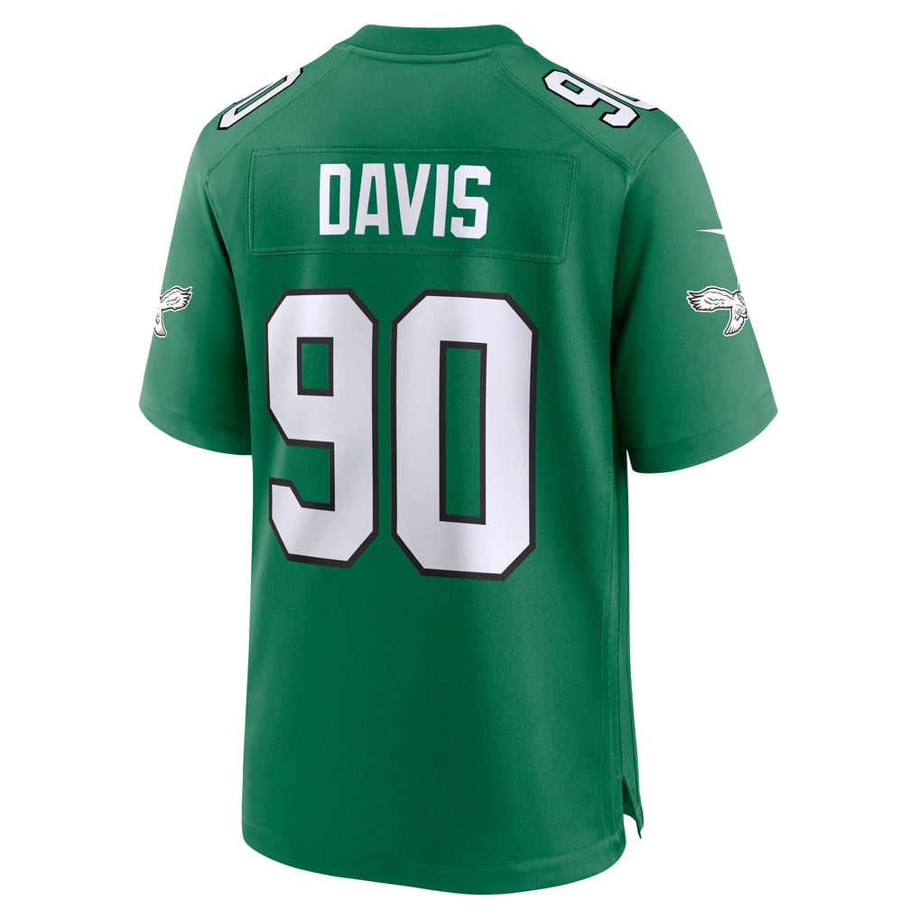 Men's Philadelphia Eagles Jordan Davis Nike Kelly Green Alternate Game Jersey - Image 4