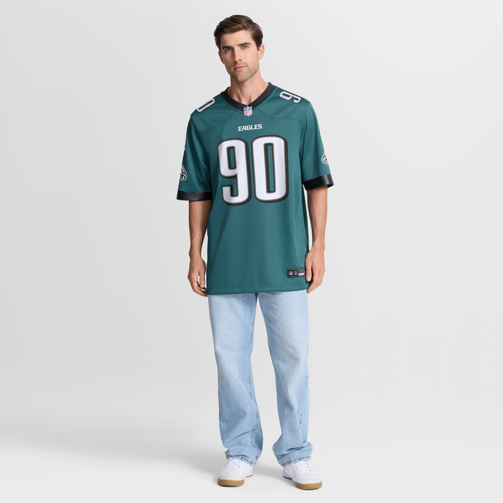 Men's Philadelphia Eagles Jordan Davis Nike Midnight Green Team Game Jersey - Image 8