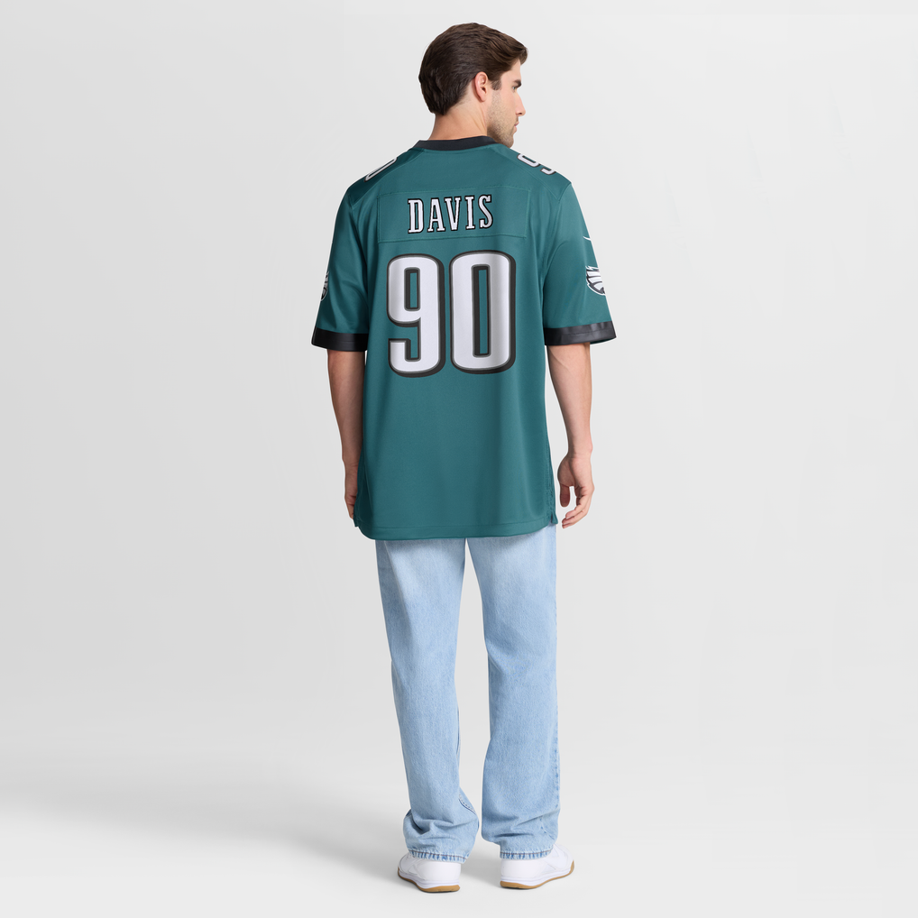 Men's Philadelphia Eagles Jordan Davis Nike Midnight Green Team Game Jersey - Image 9