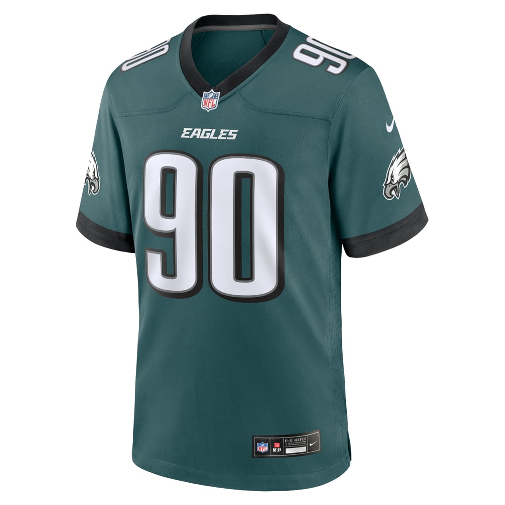 Men's Philadelphia Eagles Jordan Davis Nike Midnight Green Team Game Jersey - Image 3