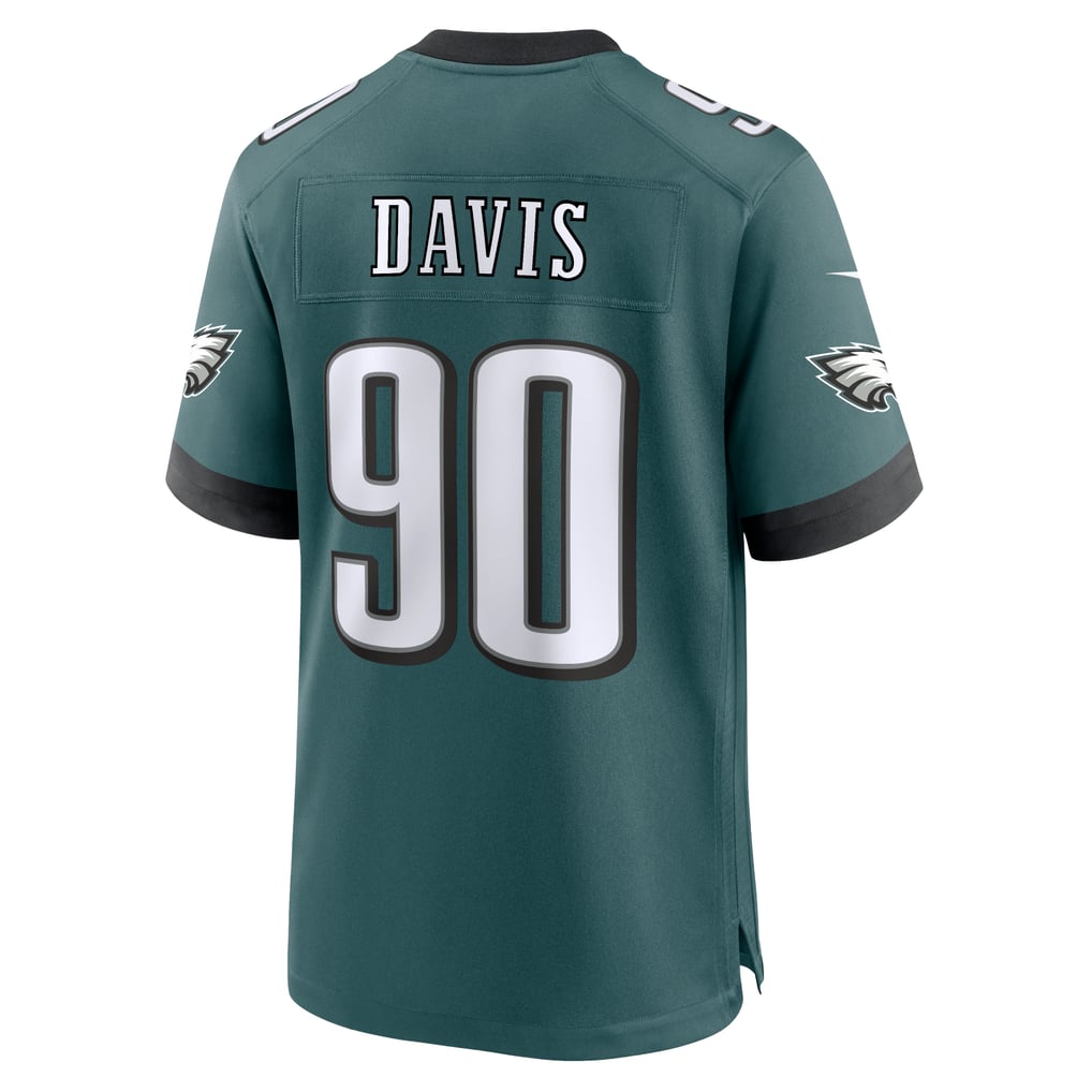 Men's Philadelphia Eagles Jordan Davis Nike Midnight Green Team Game Jersey - Image 4