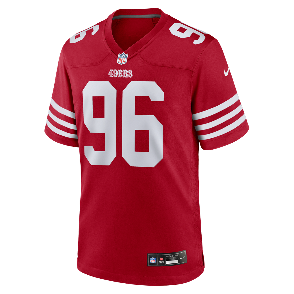 Men's San Francisco 49ers Jordan Jefferson Nike  Scarlet Team Game Jersey - Image 3