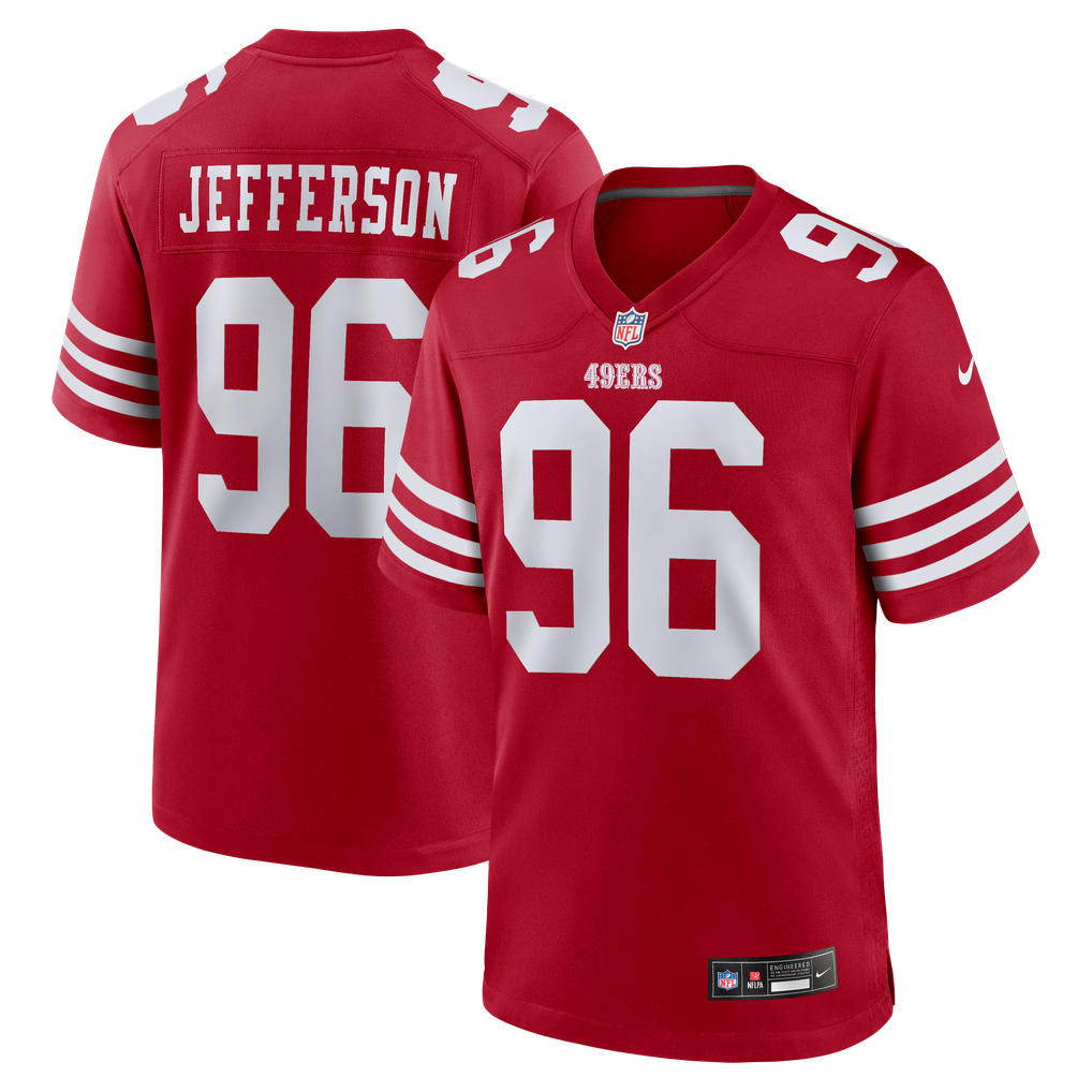 Men's San Francisco 49ers Jordan Jefferson Nike  Scarlet Team Game Jersey - Image 1