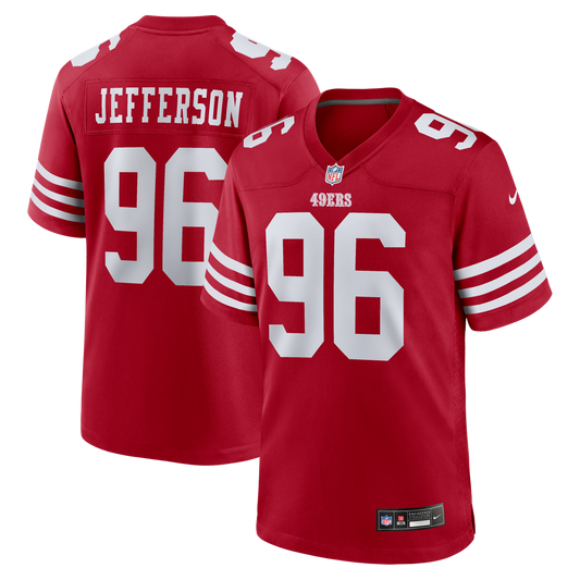 Men's San Francisco 49ers Jordan Jefferson Nike  Scarlet Team Game Jersey - Image 1