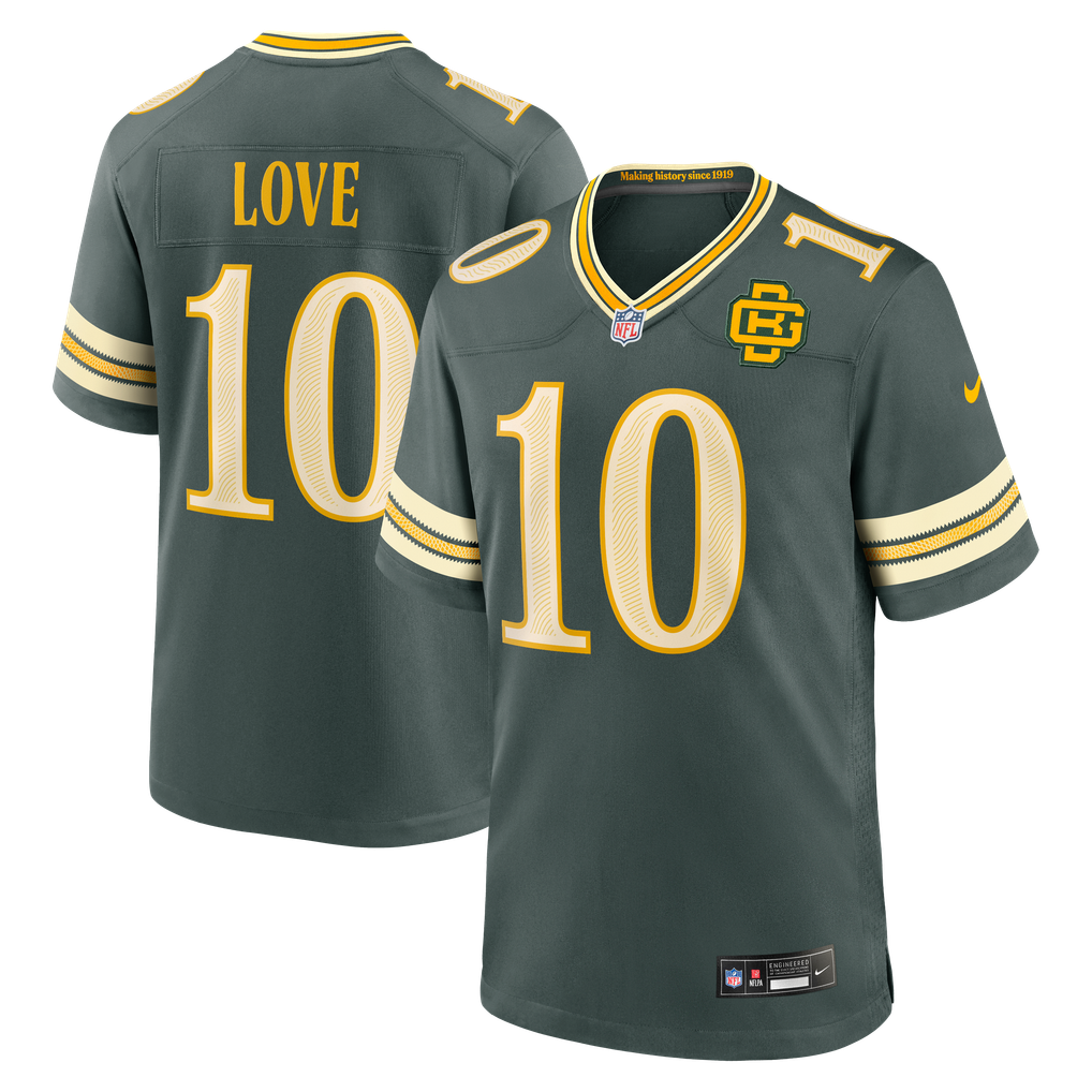 Men's Green Bay Packers Jordan Love Nike Green 2026 Rivalries Collection Game Jersey - Image 1