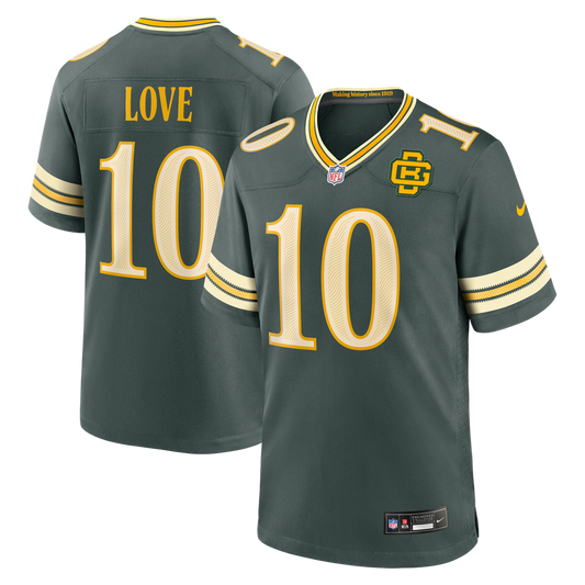 Men's Green Bay Packers Jordan Love Nike Green 2026 Rivalries Collection Game Jersey - Image 1
