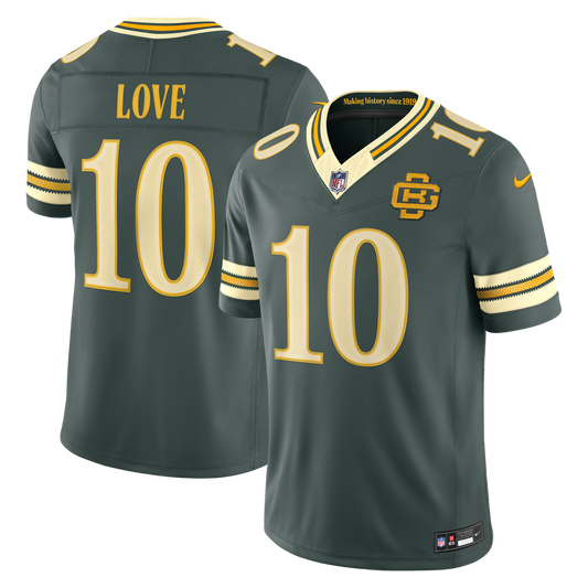Men's Green Bay Packers Jordan Love Nike Green 2026 Rivalries Collection Stitched Limited Jersey - Image 1