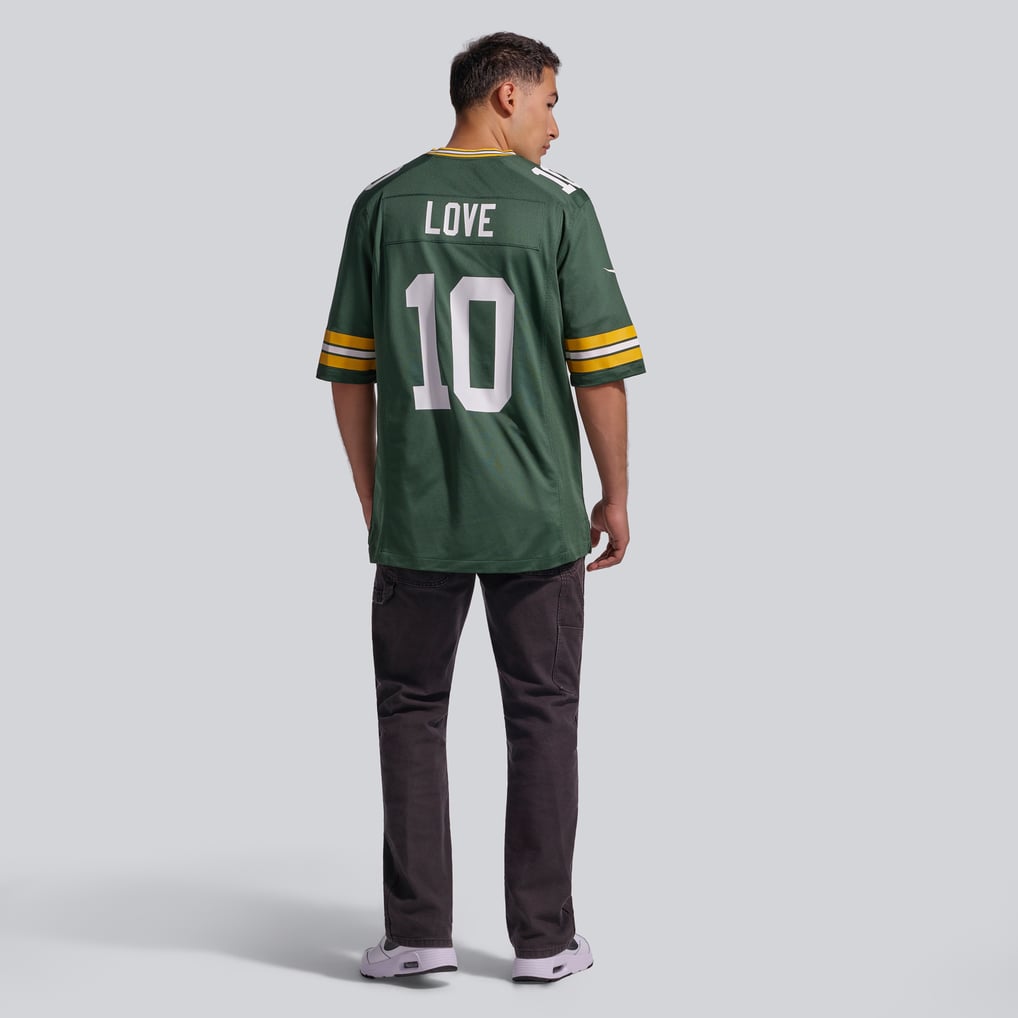 Men's Green Bay Packers Jordan Love Nike Green Player Game Jersey - Image 6
