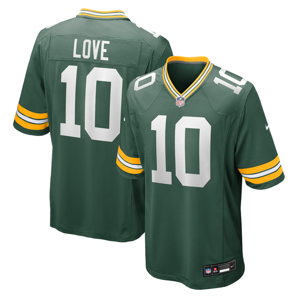 Men's Green Bay Packers Jordan Love Nike Green Player Game Jersey - Image 1