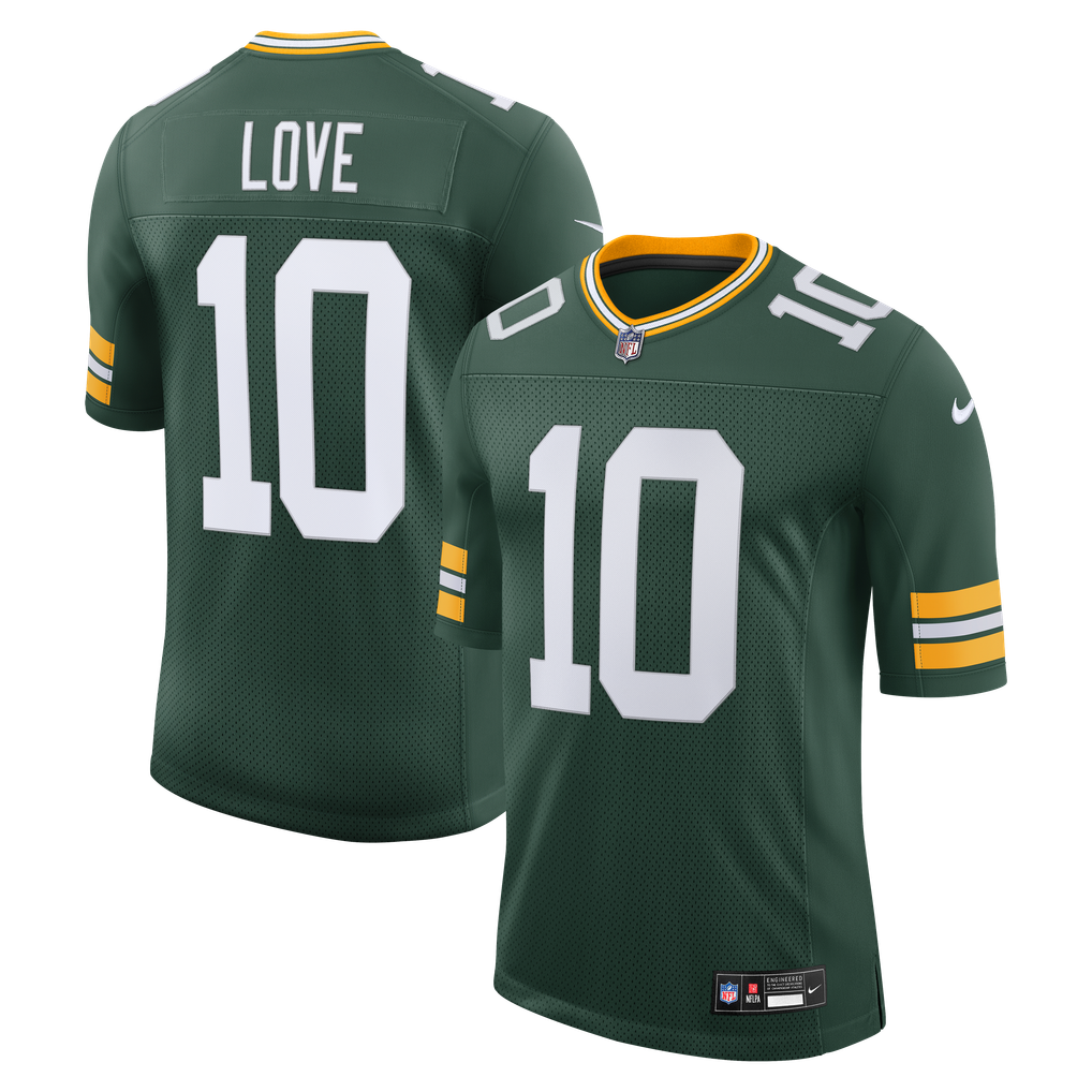 Men's Green Bay Packers Jordan Love Nike Green Vapor Untouchable Stitched Limited Jersey - Image 1