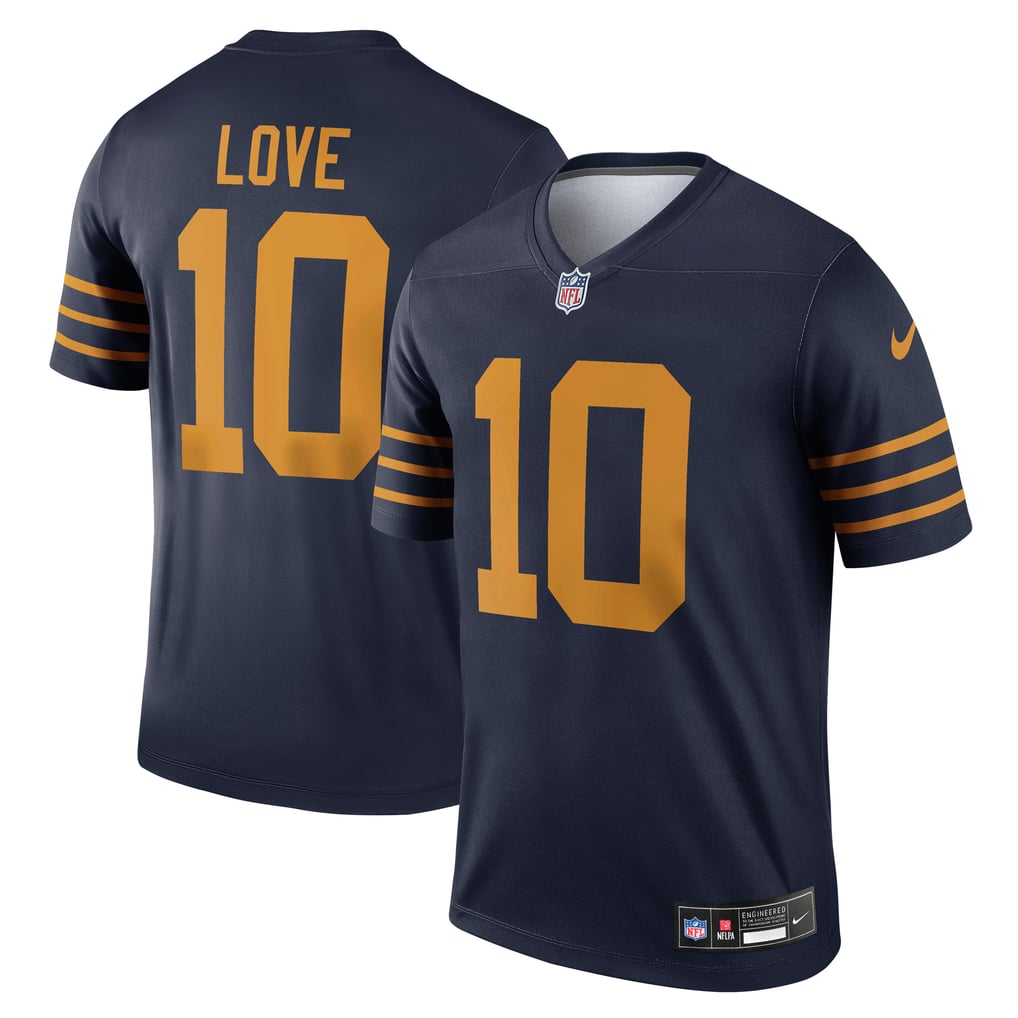 Men's Green Bay Packers Jordan Love Nike Navy The 1923 Classic Legend Player Dri-FIT Top - Image 1