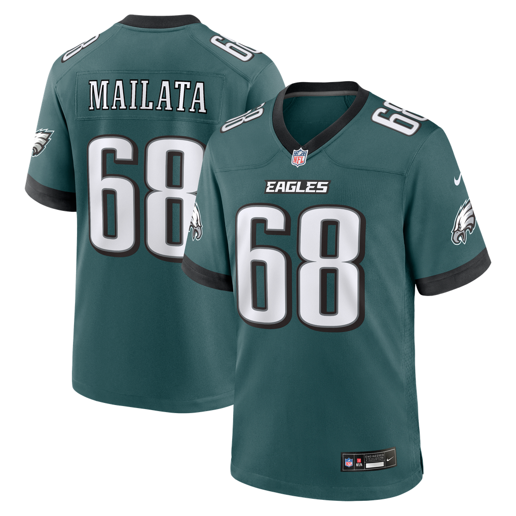 Men's Philadelphia Eagles Jordan Mailata Nike  Midnight Green Team Game Jersey - Image 1