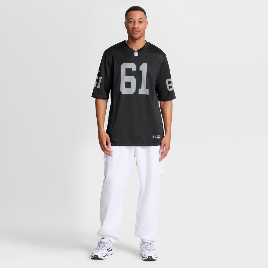 Men's Las Vegas Raiders Jordan Meredith Nike Black Game Player Jersey - Image 8