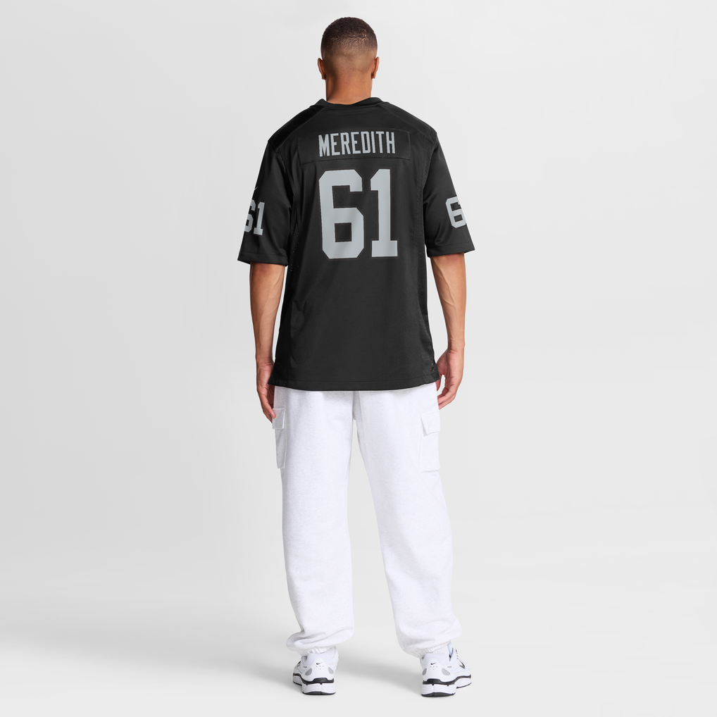 Men's Las Vegas Raiders Jordan Meredith Nike Black Game Player Jersey - Image 9