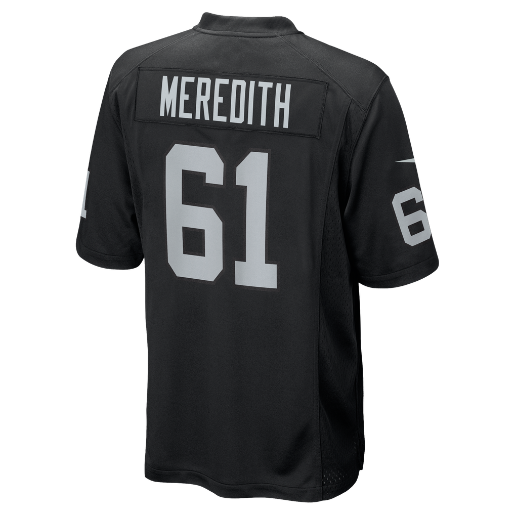 Men's Las Vegas Raiders Jordan Meredith Nike Black Game Player Jersey - Image 4