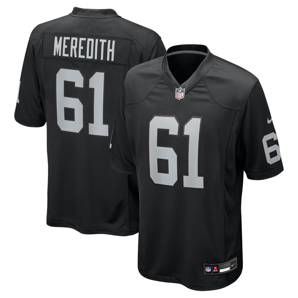 Men's Las Vegas Raiders Jordan Meredith Nike Black Game Player Jersey - Image 1