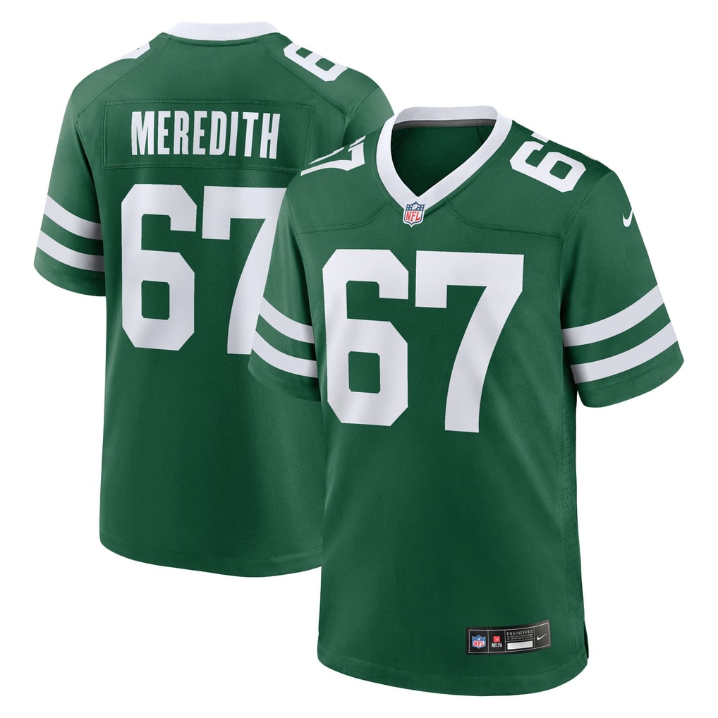 Men's New York Jets Jordan Meredith Nike Legacy Green Team Game Jersey - Image 1
