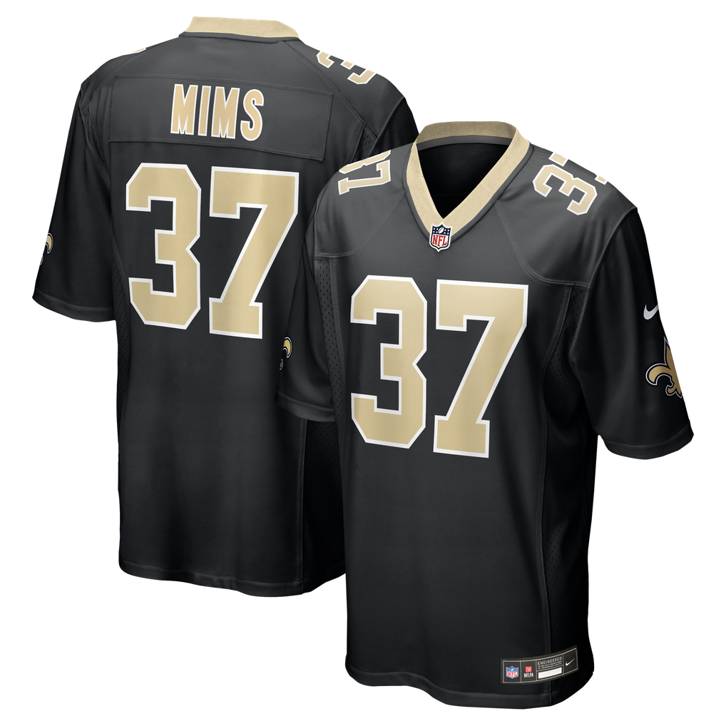Men's New Orleans Saints Jordan Mims Nike  Black Team Game Jersey - Image 1