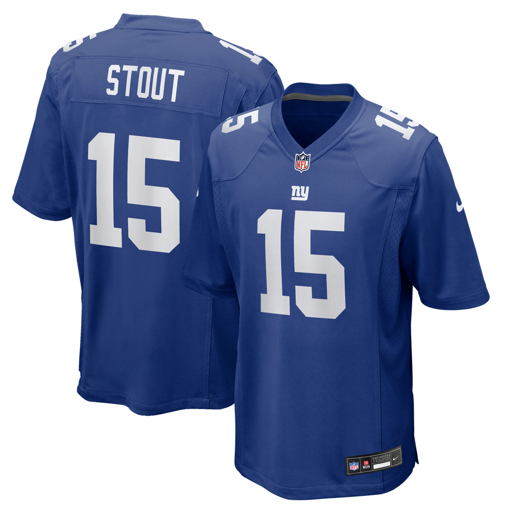 Men's New York Giants Jordan Stout Nike Royal Team Game Jersey - Image 1